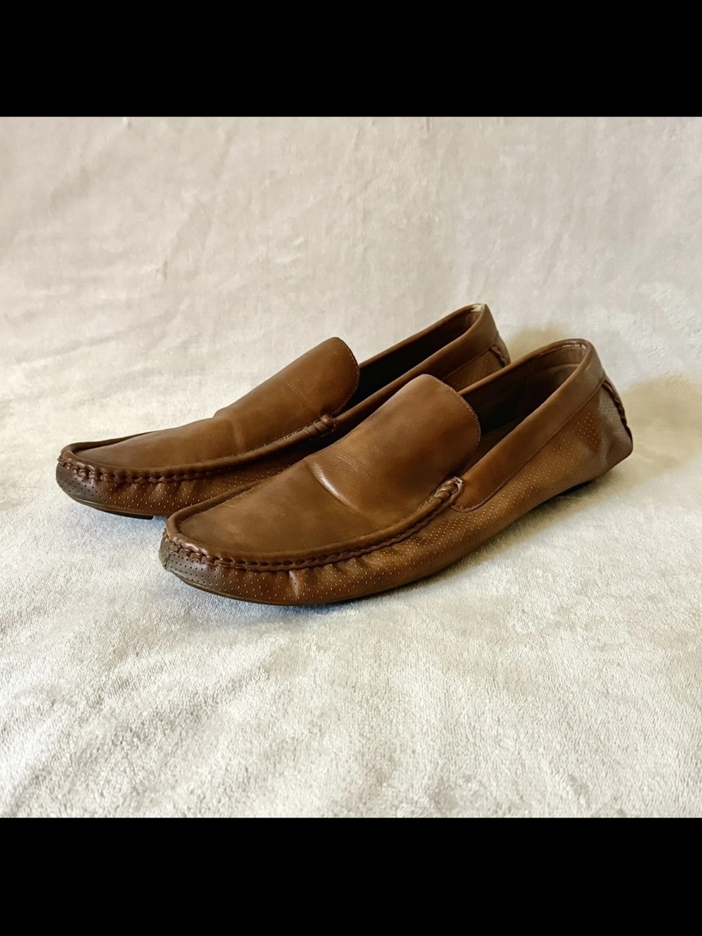 Aldo Men's Brown Leather Slip-On Driving Loafers Size 12